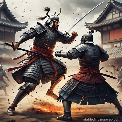 Samurai vs European Knight | Stable Diffusion Online