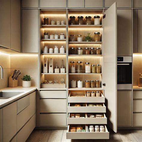 Modern Kitchen Storage with Sleek Pull-Out Pantry Drawers in 2025 ...