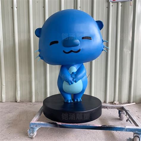 蓝河狸 卡通 玻璃钢 雕塑 定制-广州市铠涵工艺品有限公司