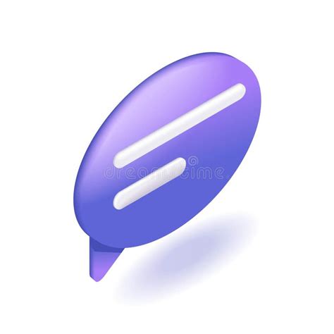 3D Isometric. Cartoon Icons, Purple Speech Bubble for Text ...