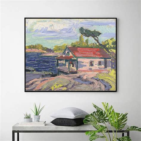 The Pink Houseboat-tom Thomson,home Office Wall Art Decor,canada ...