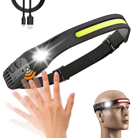 Headlamp Rechargeable with red light Bright 230° Wide Beam Headlight ...