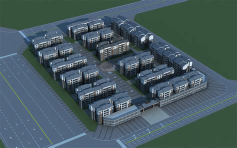 仿古小区住宅楼3dmax 模型下载-光辉城市