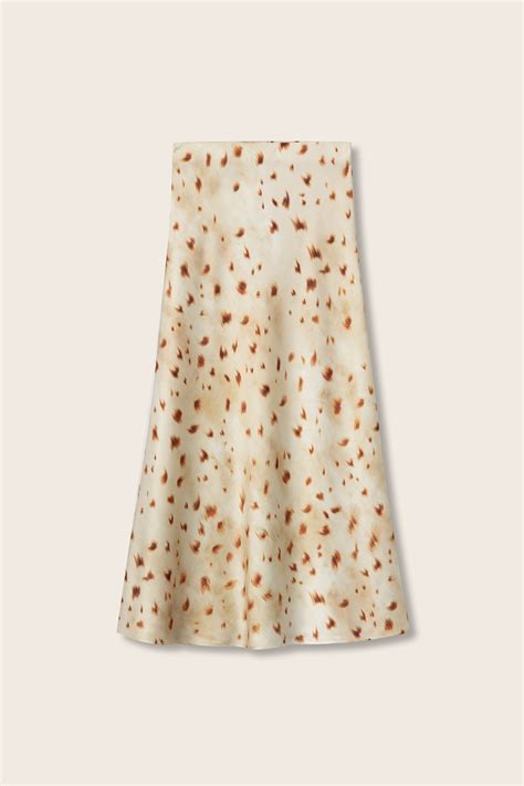 Printed Satin Midi Skirt - 71011147_107 - Vilanova