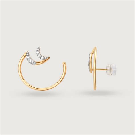 Crescent Charisma 14KT Diamond Stud Earrings
