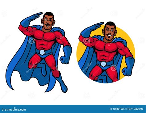 Set Mascot of Black Superhero Stock Vector - Illustration of combat ...