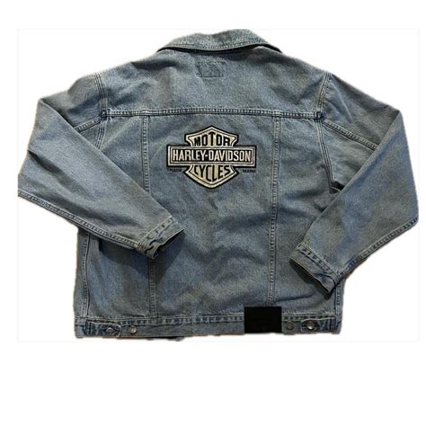 HARLEY DENIM JACKET -harley Davidson denim jacket... - Depop