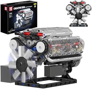 Mould King Visible V-8 Engine Building Blocks V8 Motor Model Building ...