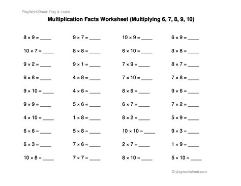 6 Ultimate Multiplication Facts Worksheets for Enhanced Learning