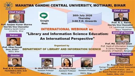 International Webinar on "Library and Information Science Education: An ...