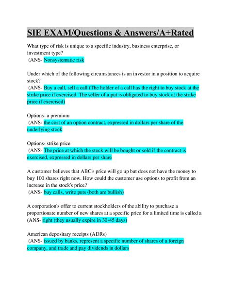 Examples Of Sie Questions at Jasper Corral blog