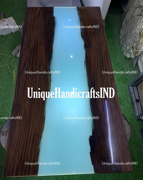 Blue Epoxy table, Illuminated Countertops, Tabletops,Glowing table, Cu ...