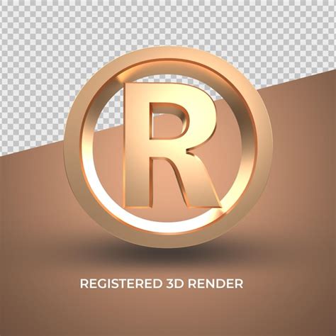 Registered symbol gold 3d | Premium PSD