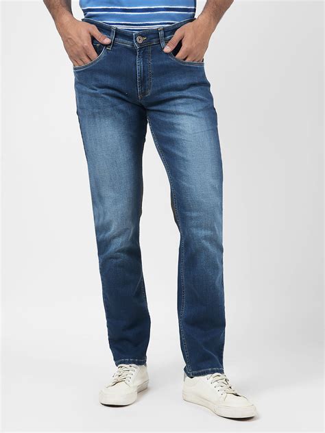 Buy Men's Blue Low Rise Skinny Fit Sustainable Jeans Online | Numero Uno