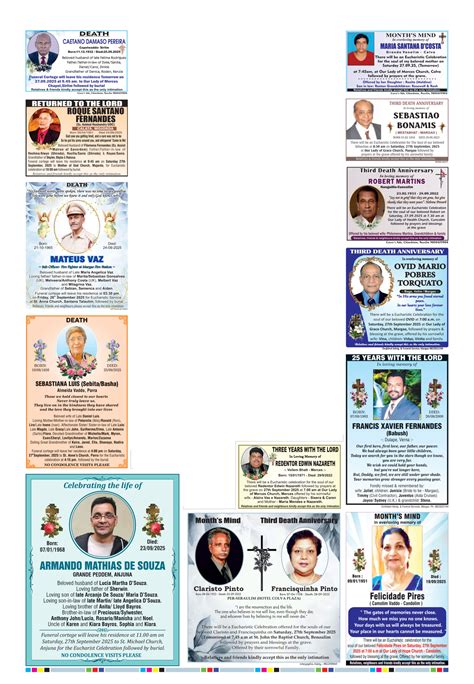 26-09-2025 Day Obituaries - Herald Goa