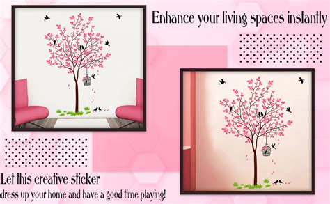 Decal O Decal PVC Vinyl Tree with Birds & Nest Botanical Wall Stickers ...