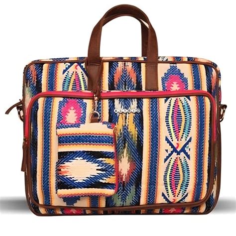 17'' Blue Textured Laptop Bag With Accessory Pouch – astridlifestyle