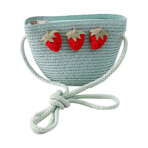 Straw Beach Crossbody Bag for Women Small Cute Strawberry Summer Rattan ...
