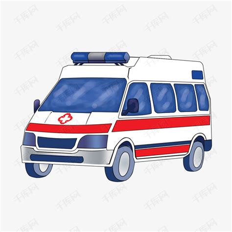 卡通救护车装饰插画素材图片免费下载-千库网