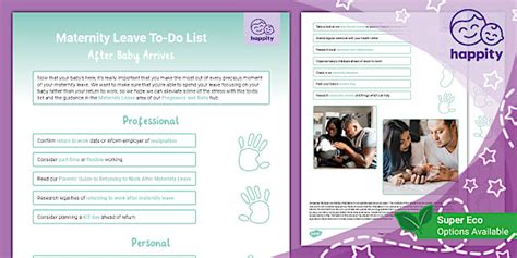 Maternity Leave To-Do List - After Baby Arrives