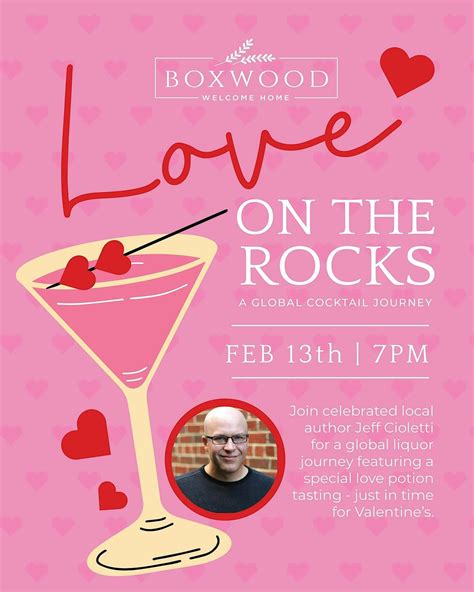 Love on the Rocks - A Global Cocktail Journey, Boxwood, Alexandria, 13 ...