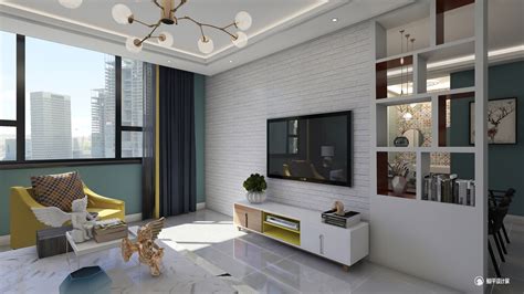 简约黑白灰 - 现代风格三室两厅装修效果图 - 马攴设计效果图 - 躺平设计家