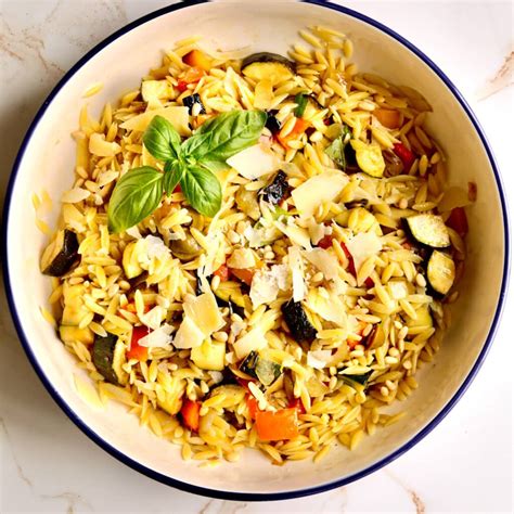 Orzo with Roasted Vegetables and Parmesan - Cucina by Elena