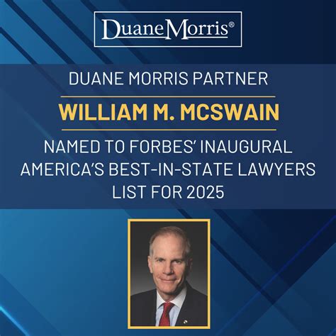 Duane Morris Partner William M. McSwain Named to Forbes’ Inaugural ...