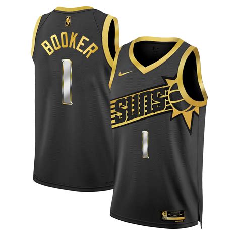 Devin Booker Men's Phoenix Suns Swingman Black Gold Jersey - All ...