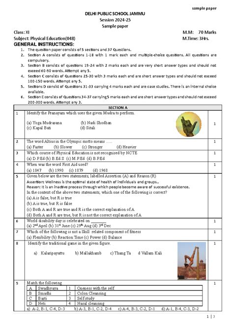SAI Khelo India TEST - SAI KHELO INDIA TEST 1-Test Briefing: 1. Explain ...