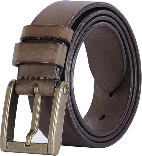 Thicken Full Grain Leather Mens Belt Heavy Duty Mens Work Belt Mens ...