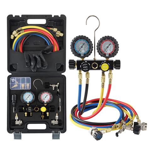 Lichamp HVAC Gauges with Hoses, AC Manifold Gauge Set R410a R134a R12 ...