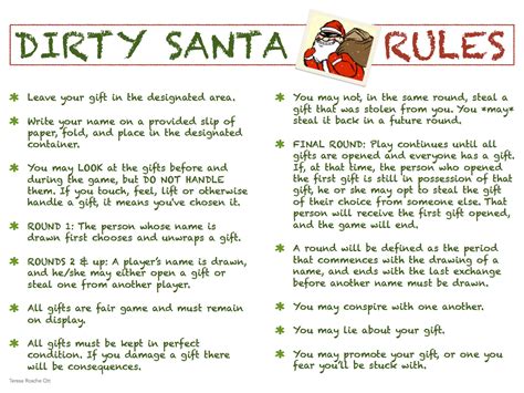 Secret Santa Printable Rules - Printable Learning Sheets