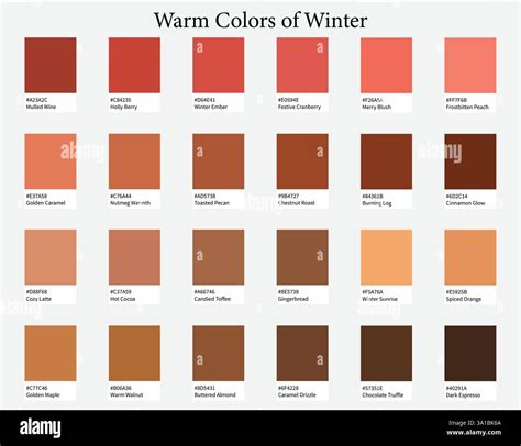 Color Palettes 24 Warm Shades of Winter - Maroon, Red, Brown Colors ...