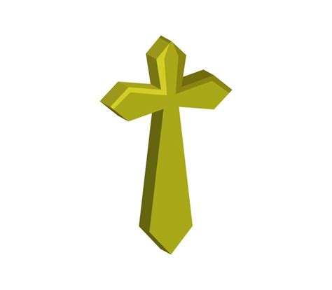 Cruz religiosa tridimensional | Vetor Premium