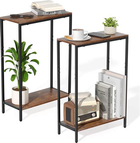 Amazon.com: Allinside Narrow Side Table, Narrow End Table for Small Spaces, Slim Night Stands ...