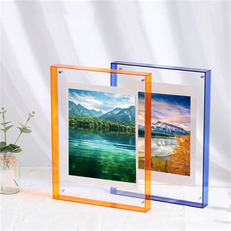 Bolincty Clear Picture Frames, 6.3x8.3 Acrylic Picture Frames Double ...