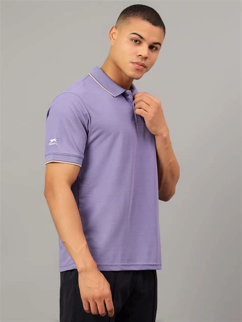 Shivnaresh Purple Tipped Polo T-Shirt for Men online