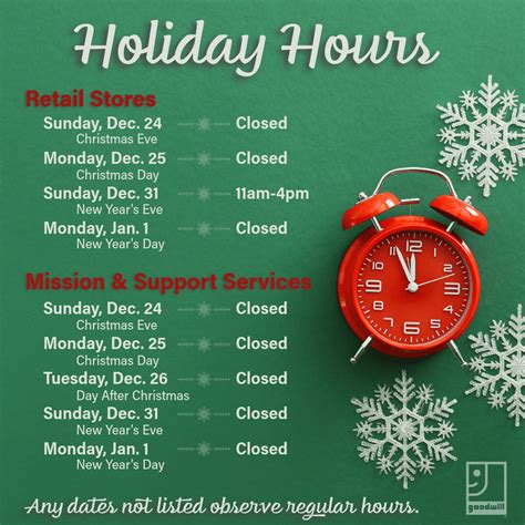 Winter Holiday Hours 2023-24 - Goodwill of the Heartland
