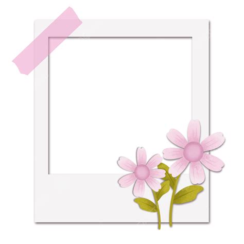 Cute Polaroid White Transparent, Cute Polaroid Png, Frame, Pink Flower ...