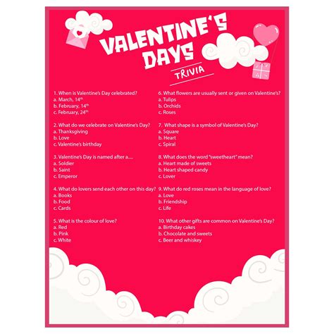 10 best printable valentine s trivia – Artofit