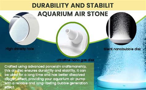 VAYINATO® 4 inch White Non Clogging Round Air Stone Disc Bubble ...