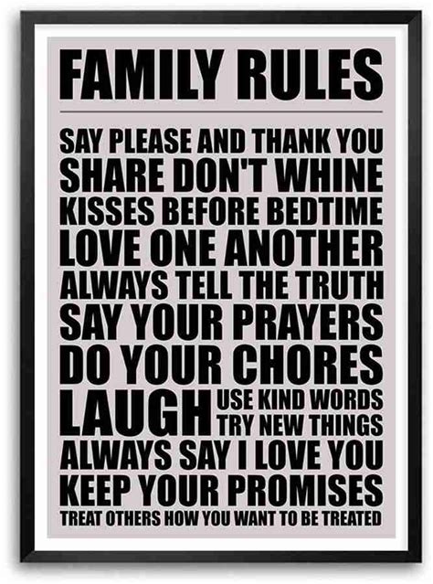 Poster Family Rules Looking Good sl-9724 (Large Poster, 36x24 Inch ...