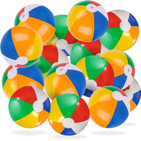 POPLAY 46PCS Beach Balls for Kids, 8 Inch Inflatable Beach Ball Bulk ...