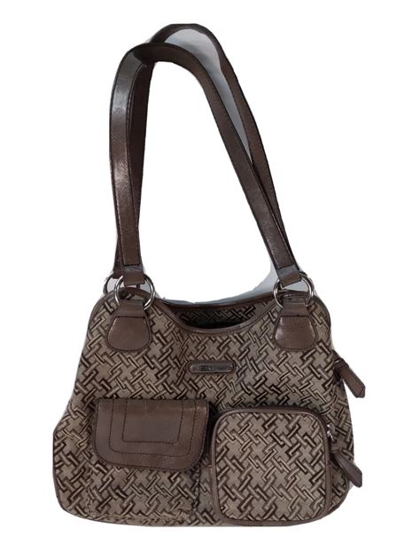 Jaclyn Smith Decorative Brown Shoulder Handbag Purse - Gem