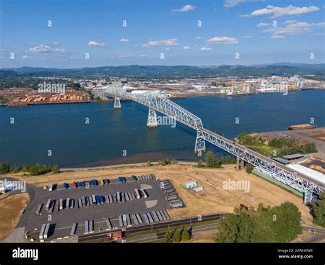 Rainier, Oregon, USA. 25th July, 2024. The Lewis and Clark Bridge is a ...
