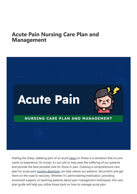 SOLUTION: Acute pain nursing diagnosis care plan 2023 update nurseslabs ...