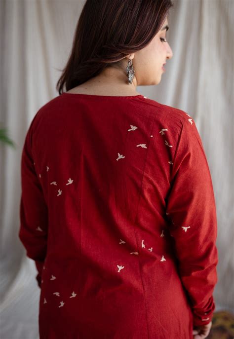 Indian Ethnic Women's Jaipur Ajrakh Cotton Maroon Kali Kurta – THE ...