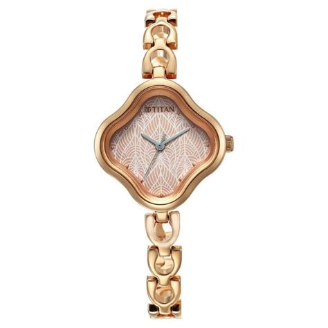 Buy Online Titan Karishma Rose Gold Analog Metal Strap Watch for Women ...