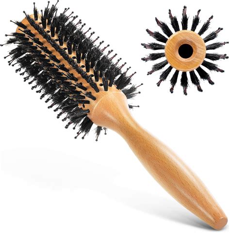 Amazon.com : BFWood Round Brush for Blow Out, 1.2 Inch Natural Wooden ...
